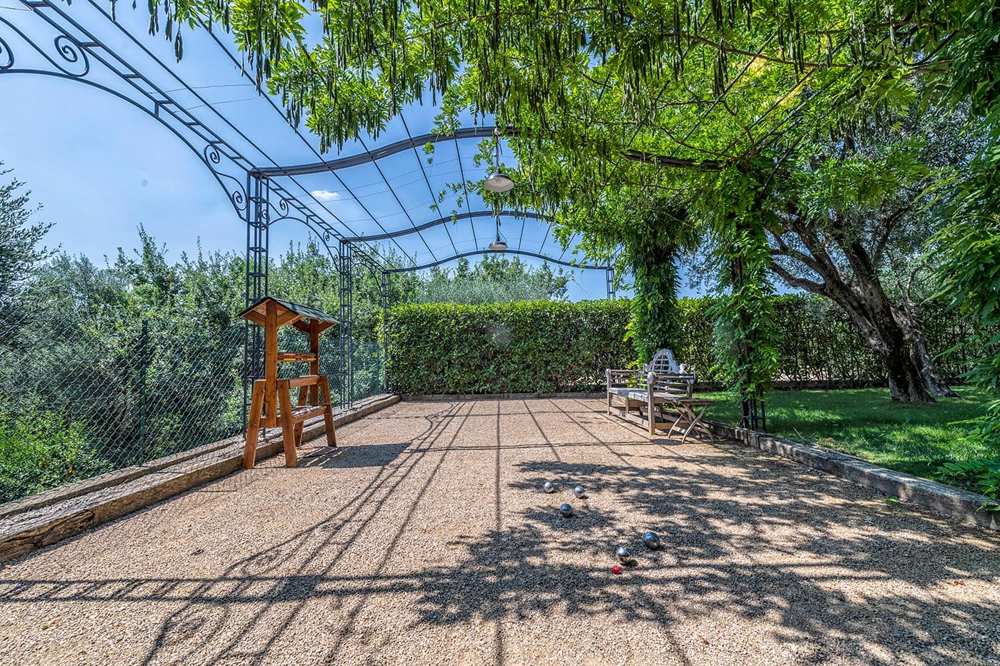 The shaded terrace